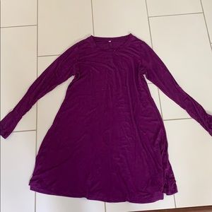 Long sleeve purple dress